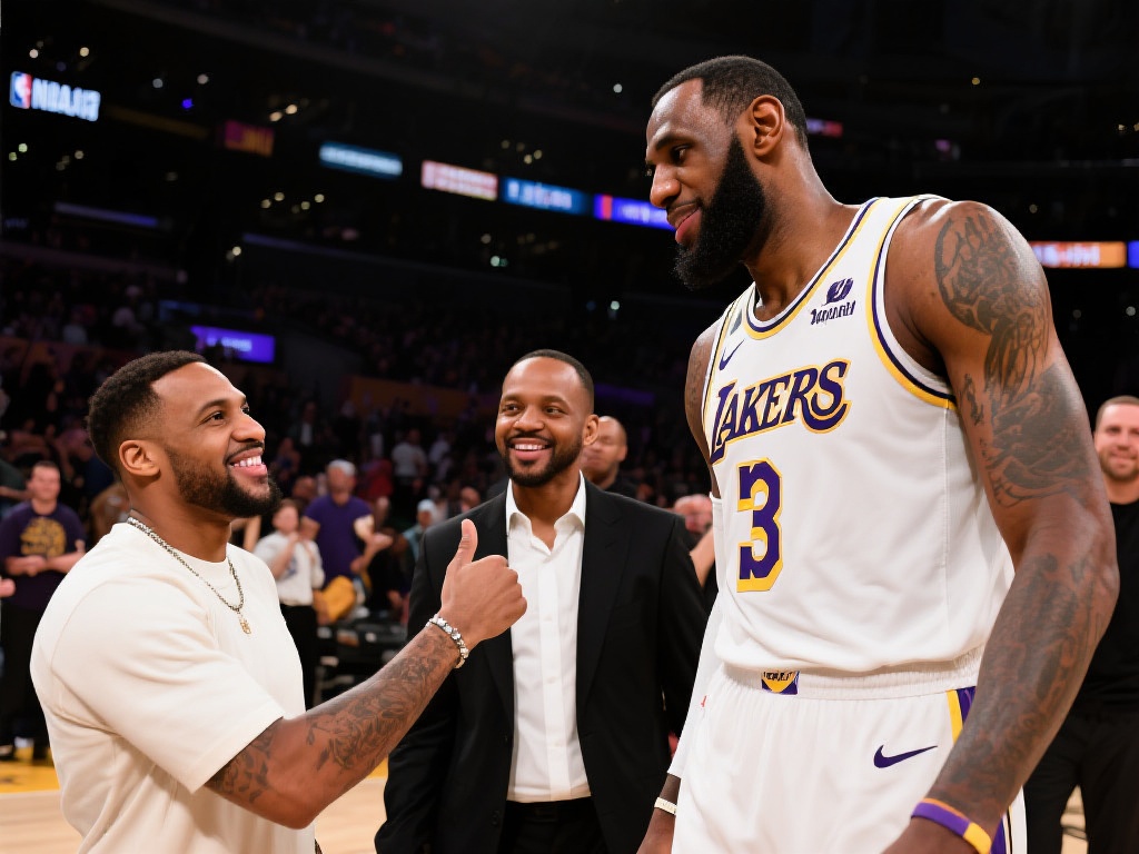 德雷蒙德格林赛后合影贝克汉姆,追星梦成真! 当球迷看到他们喜爱的偶像与其他领域的名人